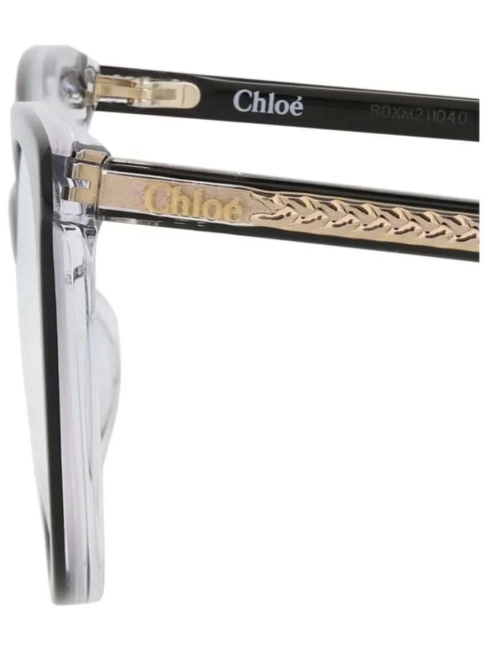New Chloé Womens Square/Rectangle Black Black Transparent Fashion Designer Eyegl